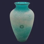 Vase "Antique" en verre de Murano couleur vert pétrole