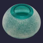 Vase bas "Antique" en verre de Murano couleur vert pétrole