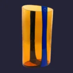 Vase "Zenith" en verre de Murano couleur ambre et bleu - V. Nason & C.