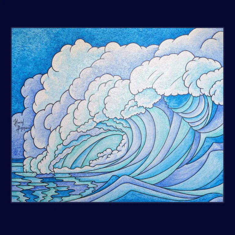 Enroulement de la vague - Peinture de Muriel Besnard - VetrinArte