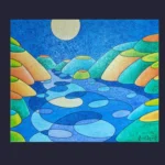 Nuit sur Avallon - Peinture de Muriel Besnard - VetrinArte
