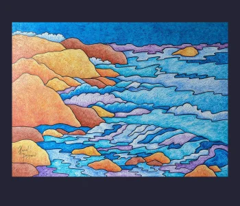 Entre Terre et Mer - Peinture de Muriel Besnard - VetrinArte