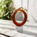 Sculpture Nodo d'Amore ambre en verre de Murano - V. Nason & C.